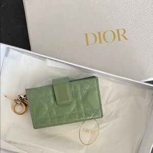 Dior Olive Green Patent Leather Key Holder